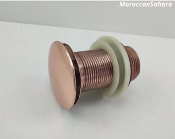 Unlacquered Copper sink drain, Solid Copper Drain, Pop Up Drain