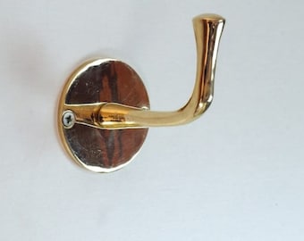 Vintage Hooks Set, Solid Brass Robe Hook, Heavy Duty Single Hook, Wall Mount Robe Hooks