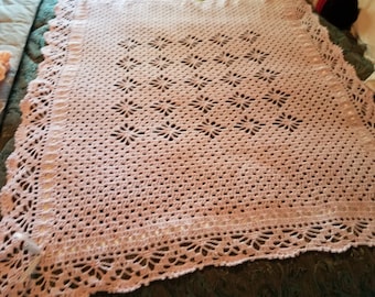 Perfectly Pink with Posies in the Center Baby Blanket 50" x 42"