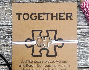 Together We are strong Quarantine Bracelet Quarantine Gift Social Distancing Gift Social Distance Gift Team Bracelet Gift Puzzle Bracelet