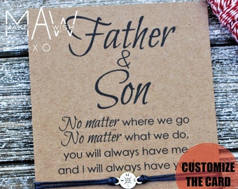 Fathers Day Gift Father Son Bracelets Dad Bracelet Dad Birthday Dad Gift For Dad Personalized Father's Day Card Compass Bracelet for Dad