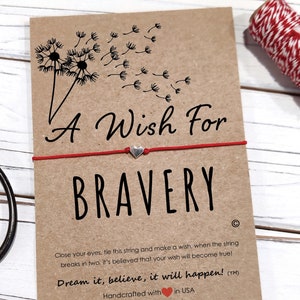 Be Brave Bracelet • A Wish for Bravery • Bravery Wish Bracelet • Affirmation Bracelet • Mantra Bracelet Motivational Gift • Best Friend Gift