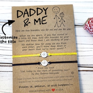 Daddy and Me Bracelet • Father Son Bracelet • Father Daughter Bracelet • Daddys Girl • Separation Anxiety • Back To School Anxiety Bracelet