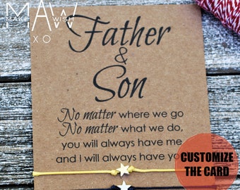Father Son Bracelet Fathers Day Gift Dad Bracelet Dad Birthday Gift Dad Gift For Dad Personalized Father's Day Card Star Bracelet for Dad