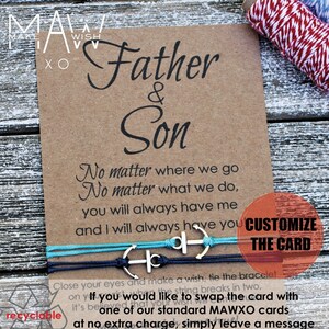Father Son Bracelet Fathers Day Gift Dad Bracelet Dad Birthday Dad Gift For Dad Personalized Father&#39;s Day Card Anchor Bracelet for Dad