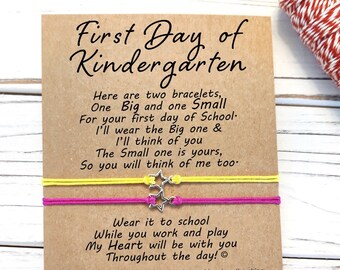 First Day of Kindergarten Mommy and Me Back to School Bracelets First Day of School Bracelet Matching Bracelets Star Bracelets Anxiety Gift