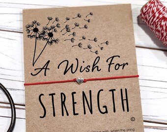 Strength Bracelet • Wish Bracelet • A Wish for Strength Bracelet • Mantra Bracelet • Wish String Bracelet Gift for Friend Gifts