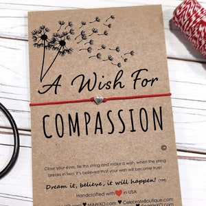 Compassion Bracelet • A Wish for Compassion • Have Compassion • Affirmation Bracelet • Mantra Bracelet Motivational Gift • Best Friend Gift