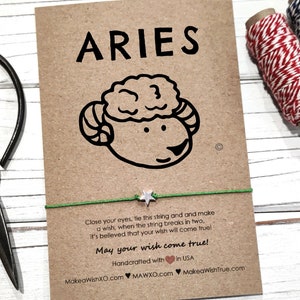 Aries Bracelet • Zodiac Bracelet • Aries Birthday Gift Wish Bracelet • Birthday Gift Friend Gifts for  kids • Star Bracelet Macrame Bracelet