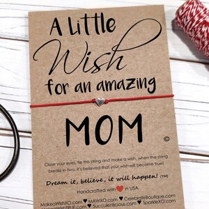 Mom Gift Wish Bracelet • Gift for Mom Bracelet • Mom Birthday Gift • A little Wish For an Amazing Mom Bracelet • Mom Succulent Gift Box