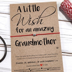 Grandmother Gift Wish Bracelet • Gift for Grandmother Bracelet • Mothers Day Gift Birthday Gift Grandmother Succulent Gift Box Care Package