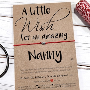 Nanny Gift Wish Bracelet • Gift for Nanny Bracelet • Nanny Birthday Gift A little Wish For an Amazing Nanny Care Package Succulent Gift Box