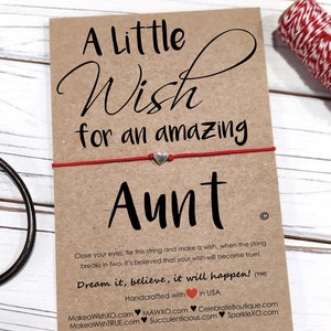 Aunt Gift Wish Bracelet • Gift for Aunt Bracelet • Aunt Birthday Gift • A little Wish For an Amazing Aunt Bracelet • Aunt Succulent Gift Box