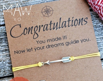 Graduation Gift College Graduation Gift for Friend High School Graduation Gift for Best Friend Gift for Him Arrow Bracelet Wish Bracelet