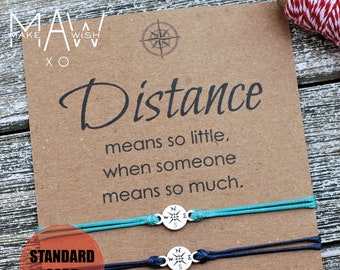 Best Friend Gifts for Her Long Distance Relationship Bracelet Friendship Bracelet Compass Bracelet For Him Personalized Couples Bracelet