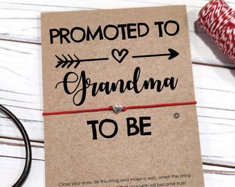 Regalo para la futura abuela, Pulsera de los deseos para abuela recién nacida, Regalo para la nueva abuela, Pulsera para futura abuela, Regalo sorpresa para anunciar el embarazo