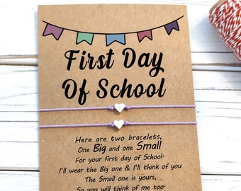 First Day of School Bracelet, First Day of Pre K, Kindergarten Bracelet, Back to School Bracelet, First Day of Preschool Heart Bracelet