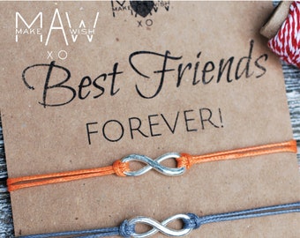 Best Friend Gift for Her Long Distance Relationship Bracelet Friendship Bracelet Infinity Bracelet For Her Personalized Best Friend Gifts