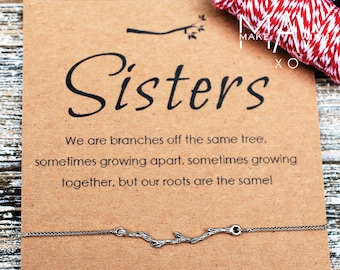 Sisters Branch Bracelet • Sister's Birthday Gift • Sentimental Gift • Sisters Inspirational Gift • Gift for Sister • Gift for Her • Sisters