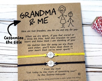 Grandma Gift • Grandma and Me Bracelet • Grandma Grandson Bracelet • Grandma Granddaughter Bracelet • Back To School Grandmother Gift