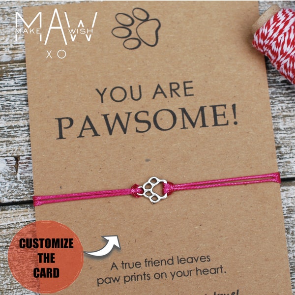 You Are Pawsome Dog Bracelet Paw Print Bracelet Dog Mom Gift Dog Lover Gift Best Friend Gifts Macrame' Bracelet Dog Jewelry For Kids Adults