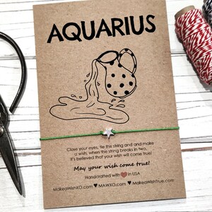 Aquarius Bracelet • Zodiac Bracelet • Aquarius Gift Wish Bracelet • Birthday Gift For Friend Gifts for kids • Star Bracelet Macrame Bracelet