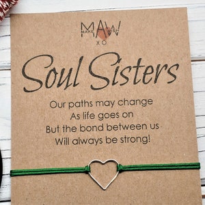 Unbiological Sister Bracelet Soul Sister Gift Best Friend Gift Sterling Silver Heart Bracelet Gift for Friend Friendship Bracelet