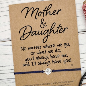 Mother Daughter Bracelet Personalized Mothers Day Gift Mommy and Me Jewelry No Matter Card Matching Bracelet Gift for Mom Compass Bracelet