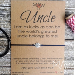 Uncle Bracelet Wish Bracelet Uncle Wish Bracelet Uncle Gift from Niece Uncle Gift from Nephew Compass Bracelet Uncle Birthday