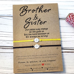 Brother Sister Gift Matching Friendship Bracelet Personalized Gift Brother Birthday Gift for Her Inspirational Gift for Him Compass Bracelet