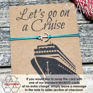 Cruise Surprise Trip Let's Go on a Cruise Gift Surprise Vacation Reveal Travel Gifts for Him Wish Bracelet Anchor Bracelet For Man Bracelet