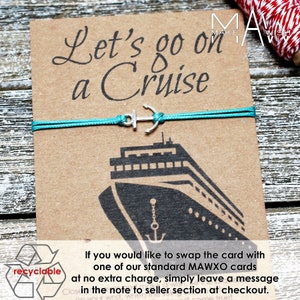 Cruise Surprise Trip Let&#39;s Go on a Cruise Gift Surprise Vacation Reveal Travel Gifts for Him Wish Bracelet Anchor Bracelet For Man Bracelet