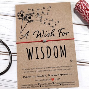 Wisdom Bracelet • Be Wise Gift • Affirmation Bracelet • A Wish for Wisdom Bracelet • Mantra Bracelet Motivational Gift • Best Friend Gift