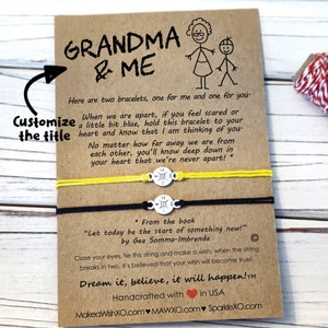 Grandma Gift • Grandma and Me Bracelet • Grandma Grandson Bracelet • Grandma Granddaughter Bracelet • Back To School Grandmother Gift