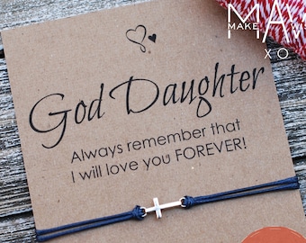 God Daughter Gift Friendship Bracelet Cross Bracelet Baptism Gift for God Daughter Faith Bracelet Religious Gift Personalized Gift for Kid