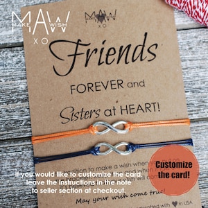 Best Friend Gift for Her Birthday Gift For Friend Friendship Bracelet Personalized Gift For Women Bff Gift Infinity Bracelet Wish Bracelet