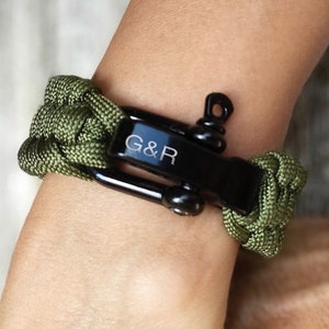 Personalized Bracelet For Him • Engraved Bracelet • Men Bracelet • Friendship Bracelet • Custom Initial Bracelet • Paracord Bracelet for Him