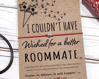 Roommate Gift, Roommate Birthday Gift for Roommate, Wish Bracelet College Roommate Gifts, I Couldn't Have Wished for a Better Roommate