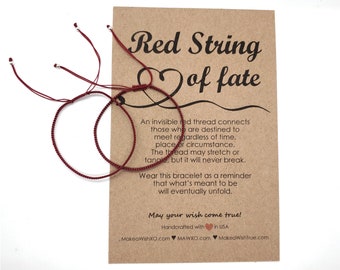 Red String Bracelet, Red String of Fate Bracelet, Couple Red String Bracelets, Good Luck Bracelet, Protection Bracelet, kabbalah red string