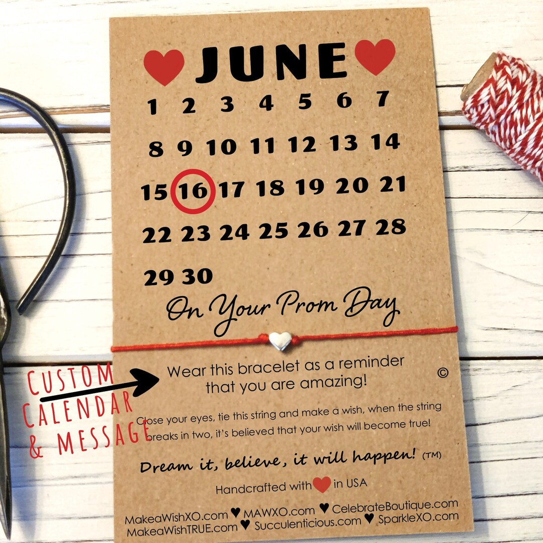 Prom Gift, Prom Day Gift, Personalized Prom Card With Bracelet, Prom