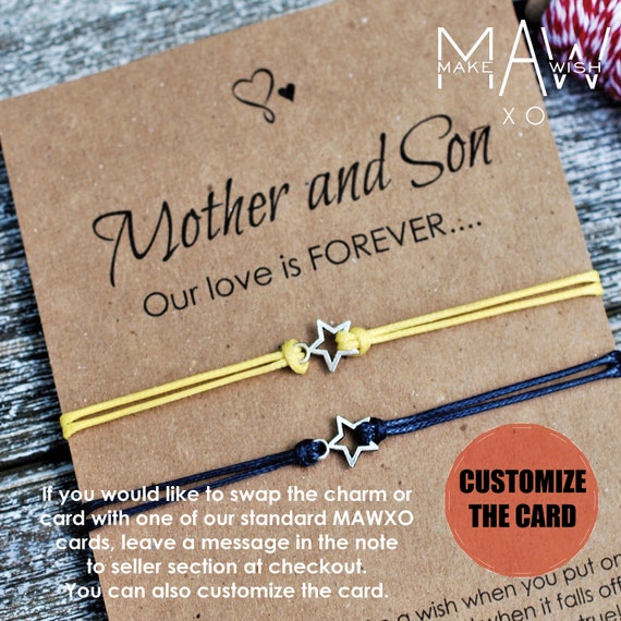 Mother Son Bracelets Matching Bracelets Friendship -   Bracelet christmas  gift, Christmas gifts for mom, Inspirational quotes cards