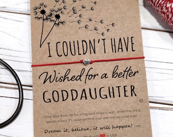 Goddaughter Gift Goddaughter Birthday Gift for Goddaughter Wish Bracelet Communion Gifts I Couldn't Have Wished for a Better Goddaughter