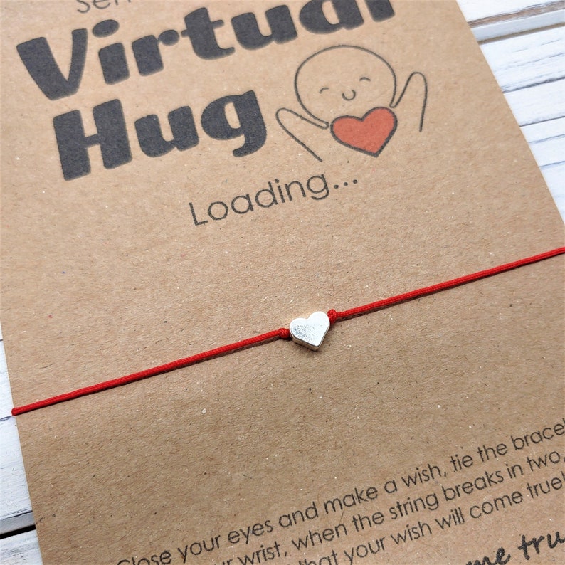 Virtual Hug Friendship Bracelet, Friend Gift Sending you a Virtual Hug Holiday Stocking Stuffer Holidays Gift Distant Family Distant Friend image 2