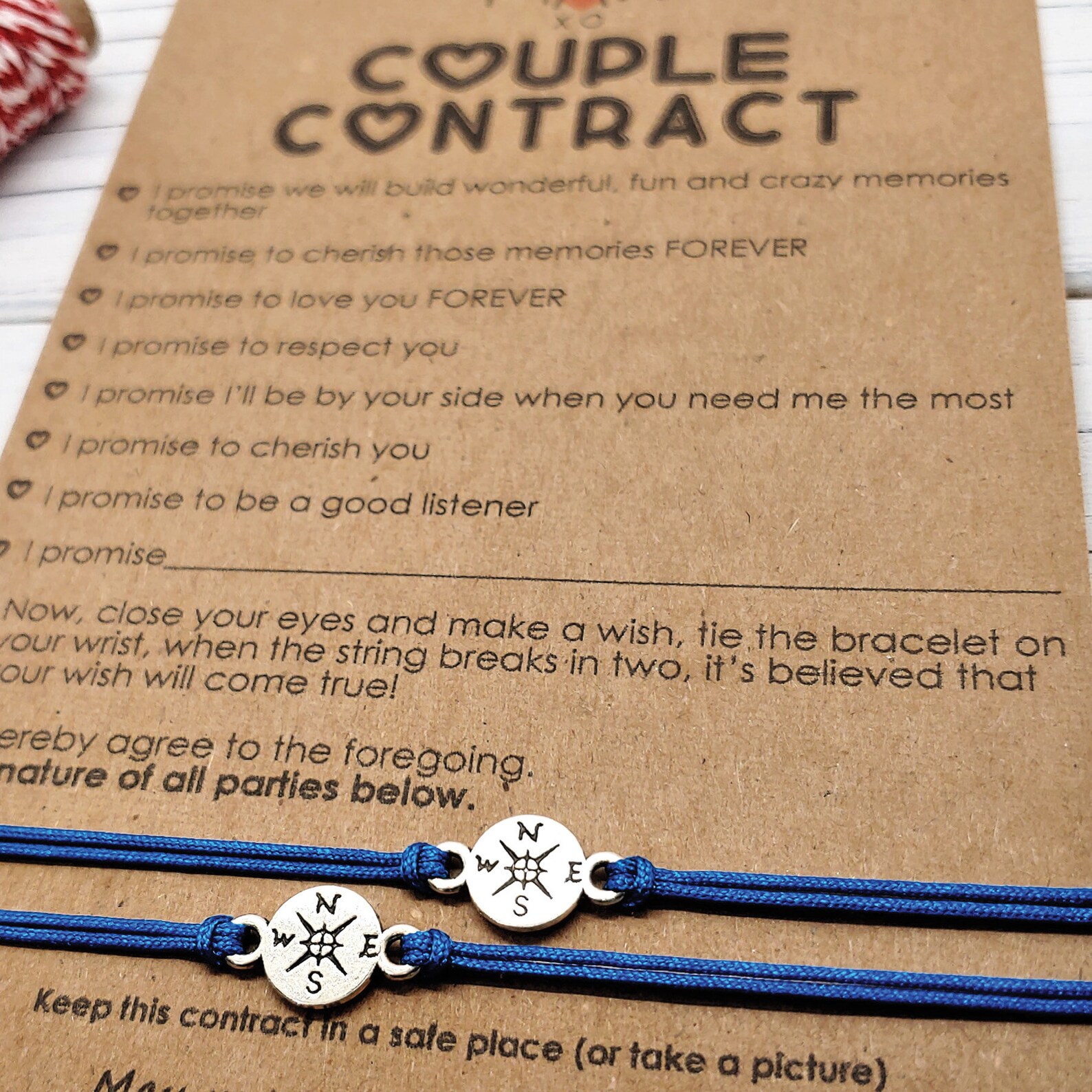 Matching Couple Bracelets Couples Contract Couples Gift Etsy
