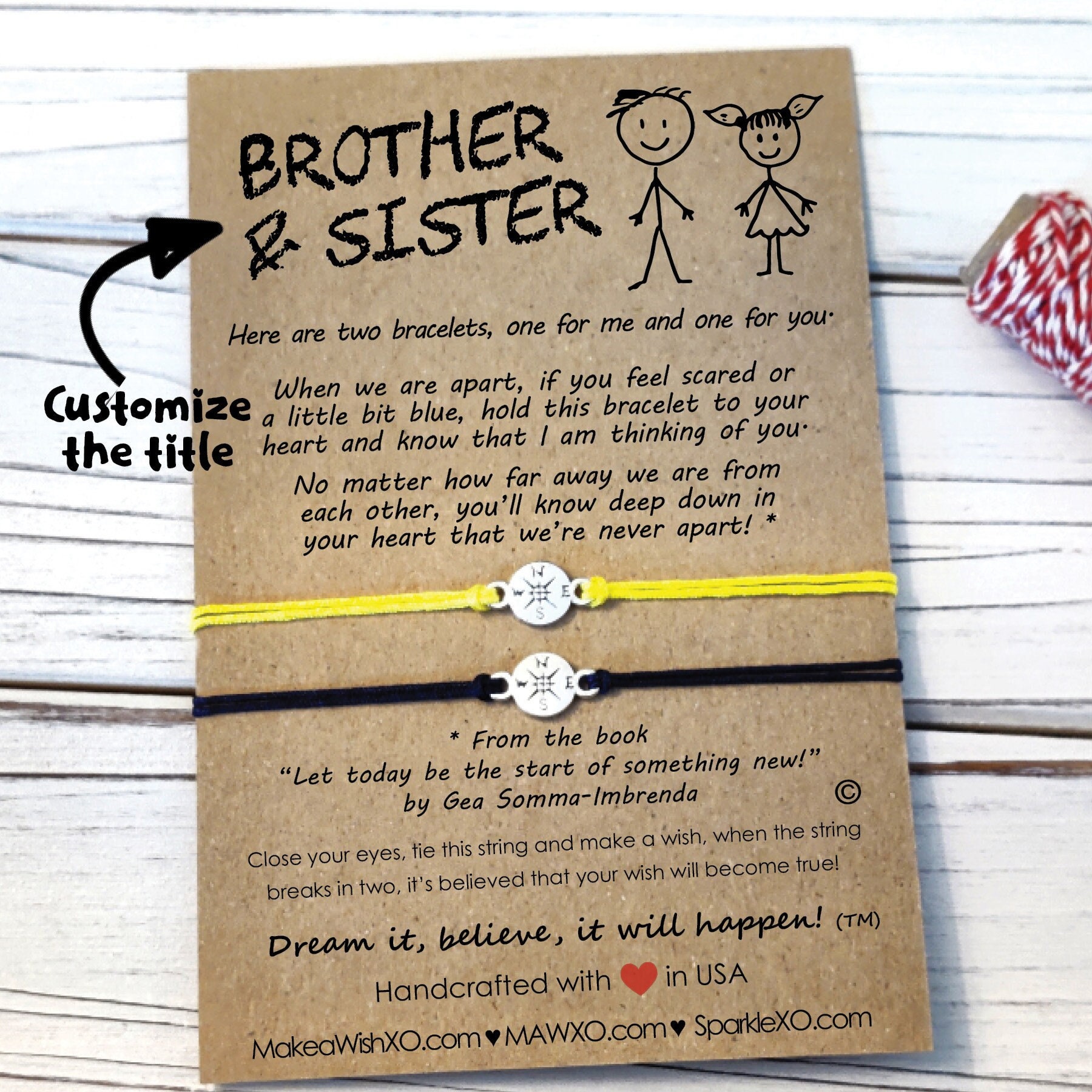 Brother Sister Bracelet Set, Brother Sister Gifts, Matching