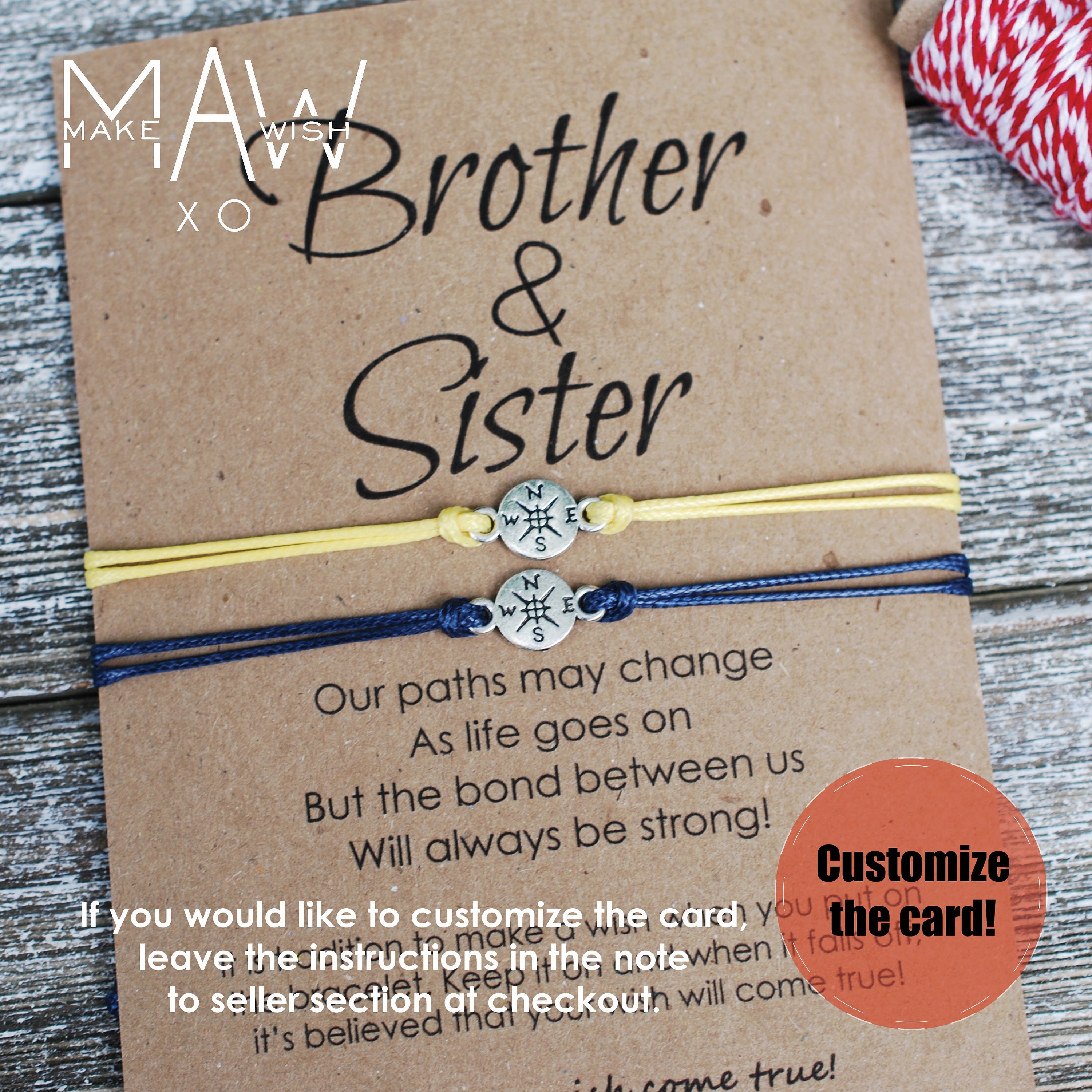 Mother's Day Wish Favour * Wish Bracelet Gift Friendship Sister 