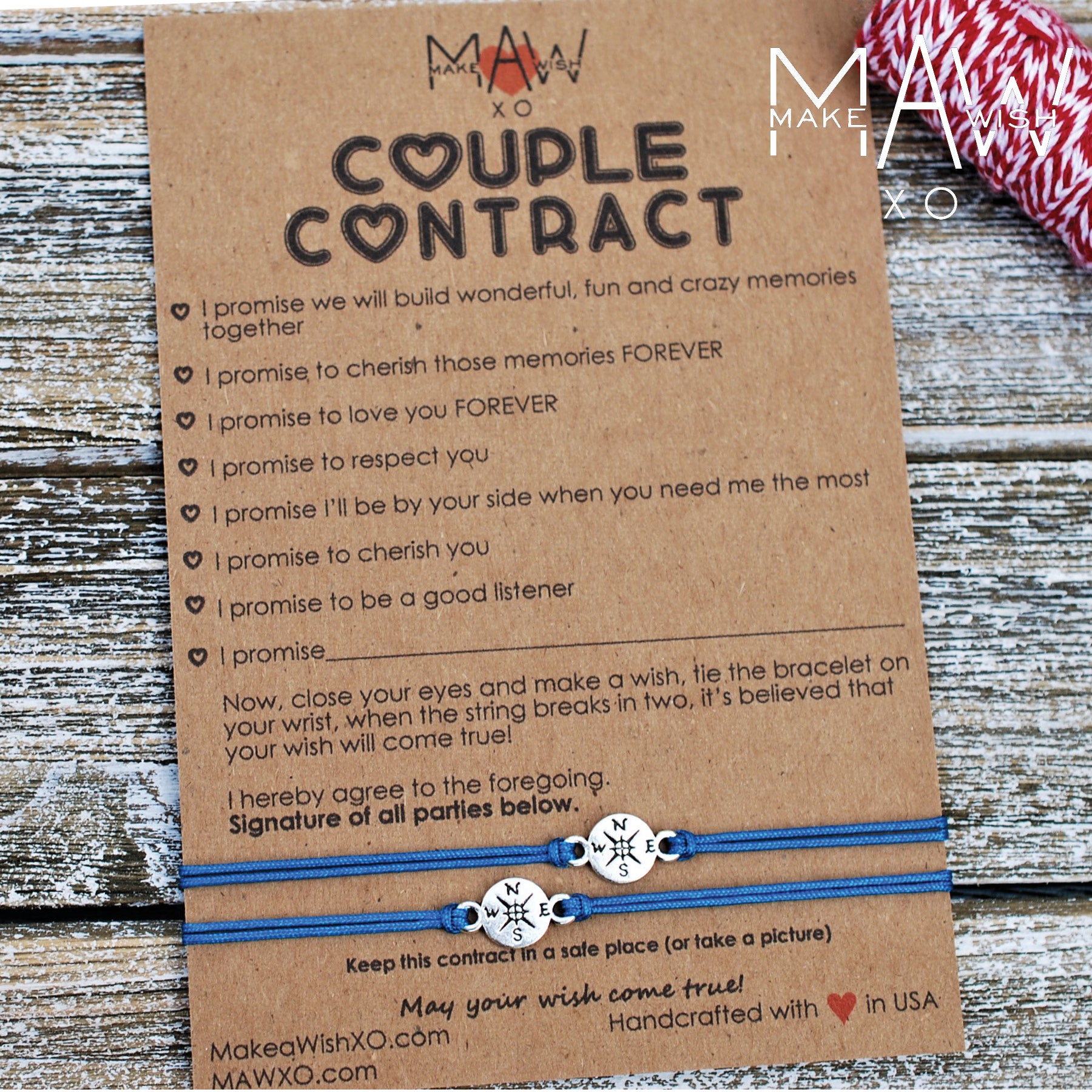 Matching Couple Bracelets Couples Contract Couples Gift Etsy UK