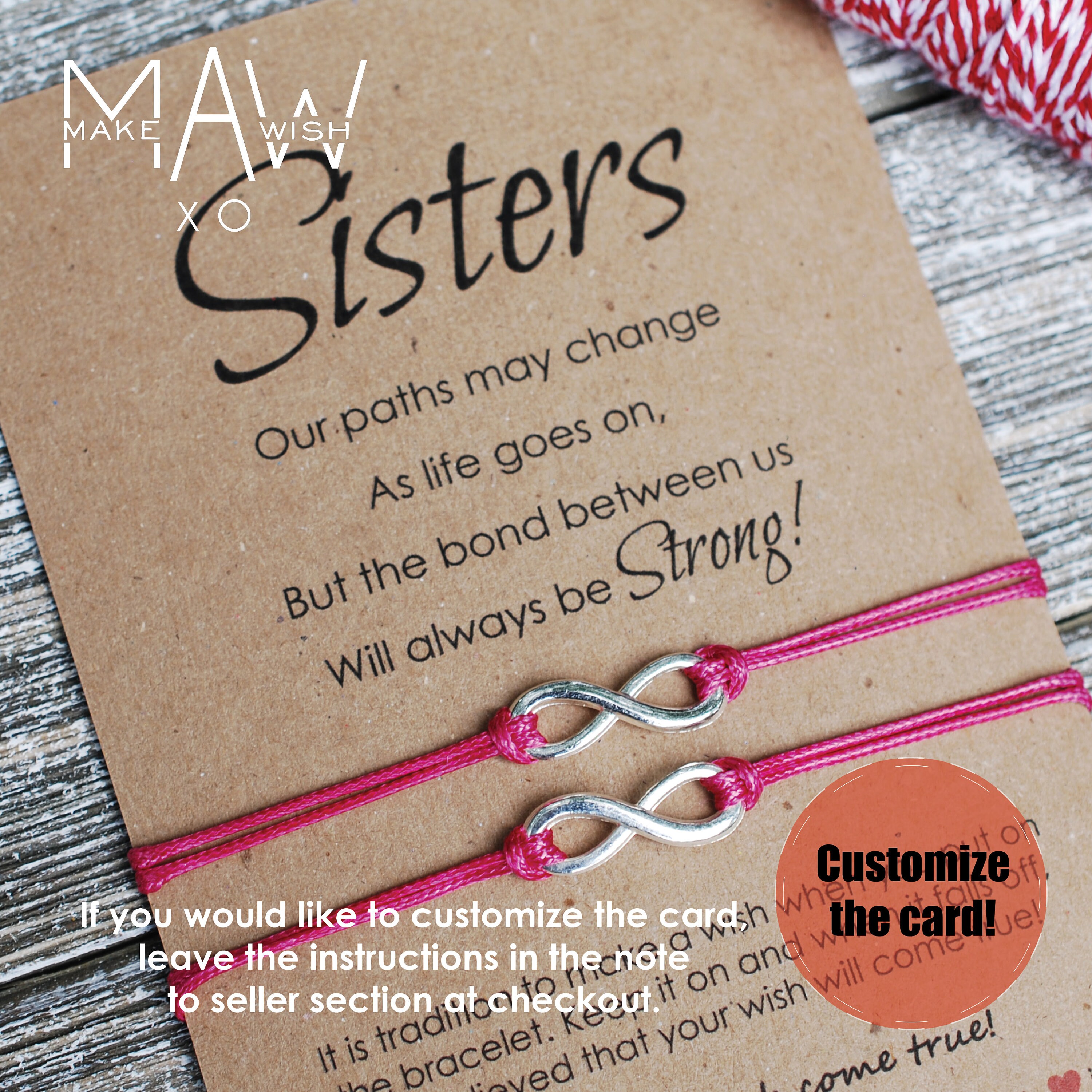 Sister Gift Sister Birthday Gift for Her Friendship Bracelet Etsy