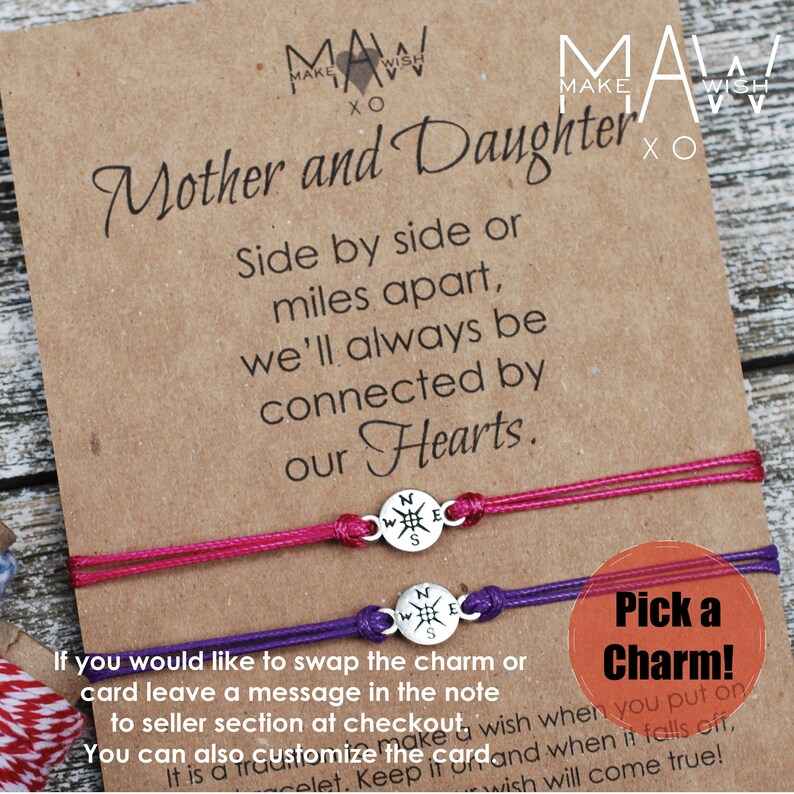 Mother Daughter Bracelet Matching Bracelets Long Distance Etsy