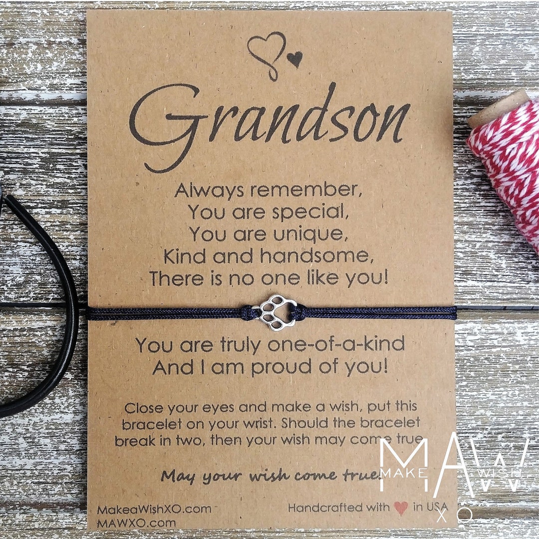 Grandson Bracelet Grandson Gift Grandson Wish Bracelet Friendship